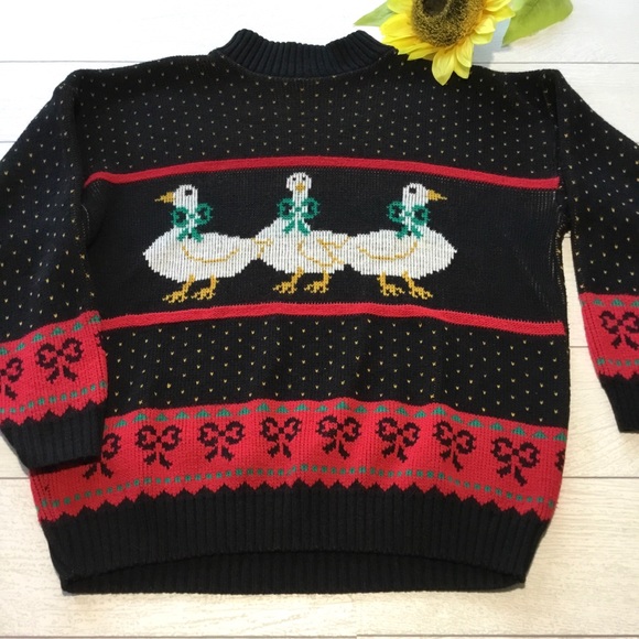 Vintage 8s Christmas Goose Sweater 